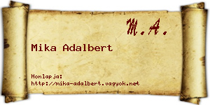 Mika Adalbert névjegykártya